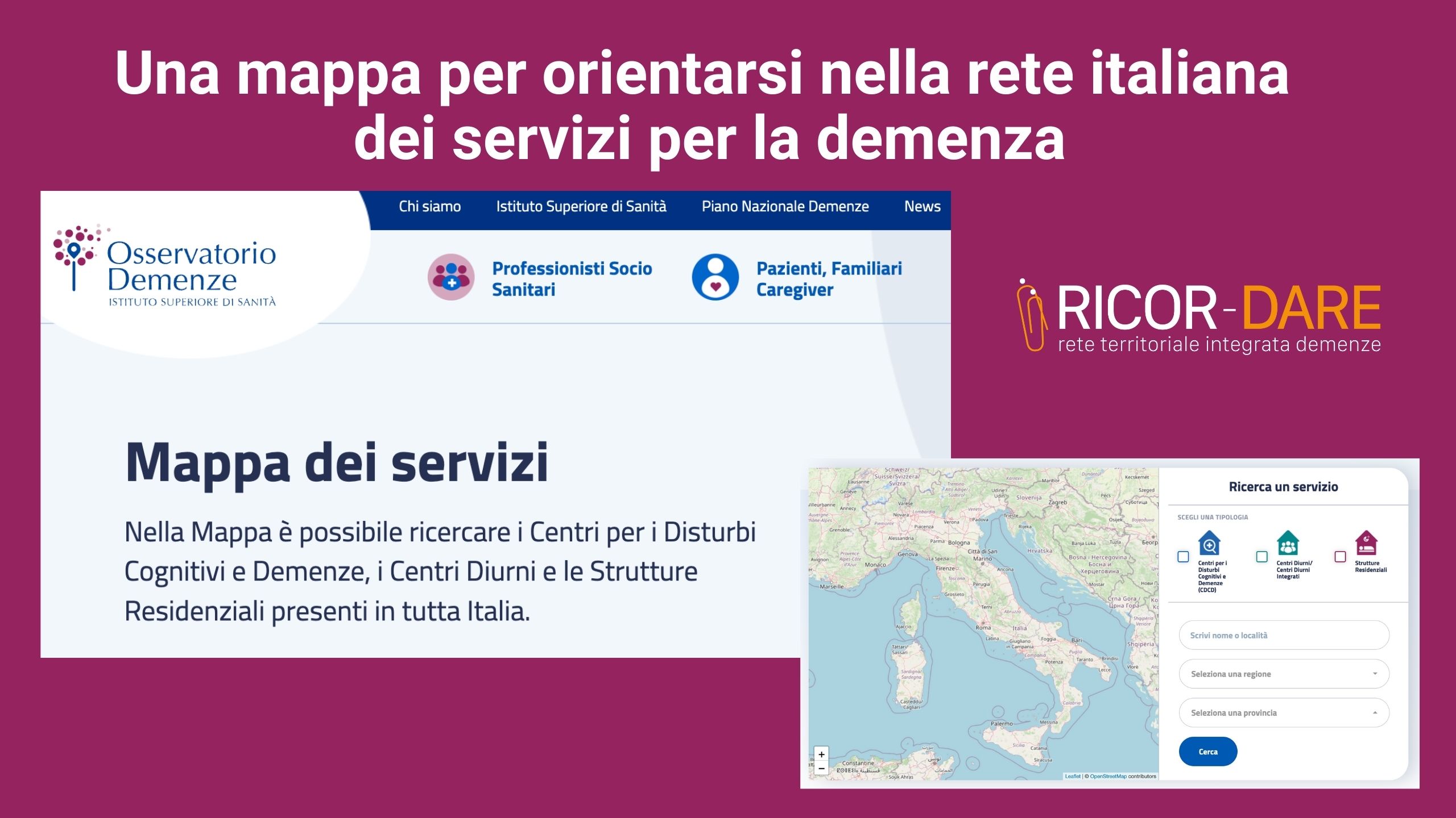 Al momento stai visualizzando Una mappa per orientarsi nella rete italiana dei servizi per la demenza
